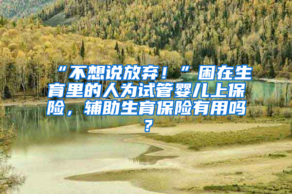 “不想說放棄！”困在生育里的人為試管嬰兒上保險，輔助生育保險有用嗎？