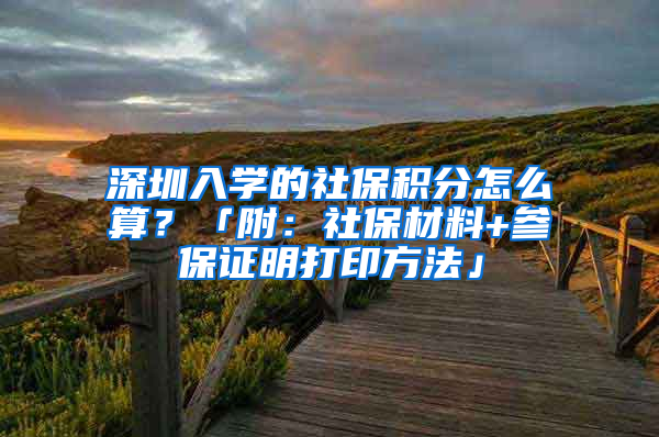 深圳入學的社保積分怎么算？「附：社保材料+參保證明打印方法」