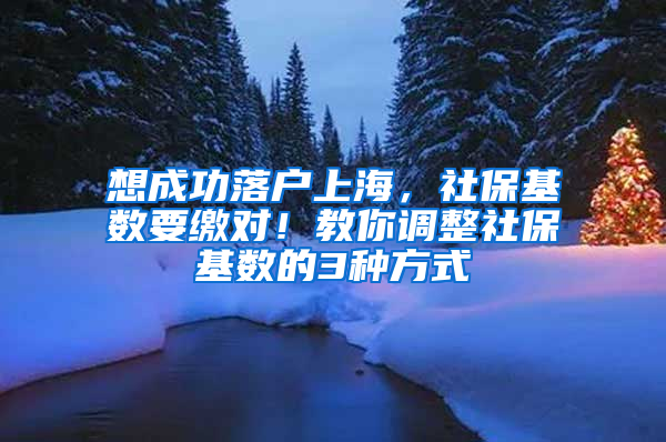 想成功落戶上海，社保基數(shù)要繳對！教你調(diào)整社?；鶖?shù)的3種方式