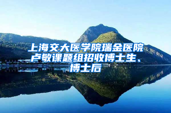 上海交大醫(yī)學(xué)院瑞金醫(yī)院盧敏課題組招收博士生、博士后