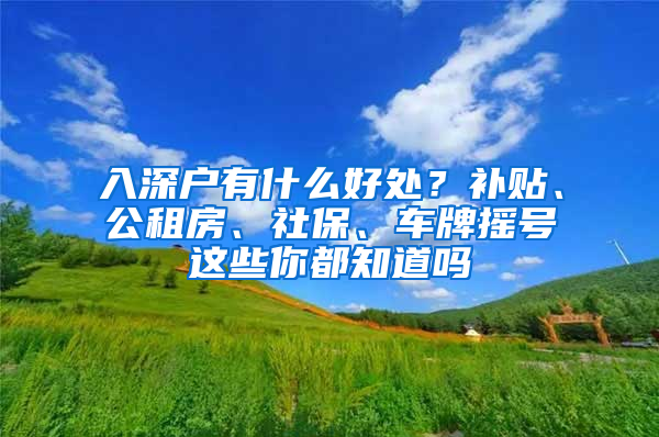 入深戶有什么好處？補(bǔ)貼、公租房、社保、車牌搖號(hào)這些你都知道嗎