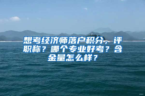 想考經(jīng)濟(jì)師落戶積分，評(píng)職稱？哪個(gè)專業(yè)好考？含金量怎么樣？