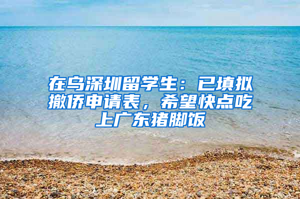 在烏深圳留學(xué)生：已填擬撤僑申請表，希望快點(diǎn)吃上廣東豬腳飯