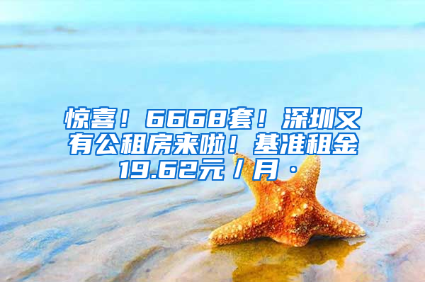 驚喜！6668套！深圳又有公租房來啦！基準租金19.62元／月·㎡