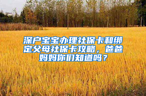 深戶寶寶辦理社?？ê徒壎ǜ改干绫？üヂ?，爸爸媽媽你們知道嗎？