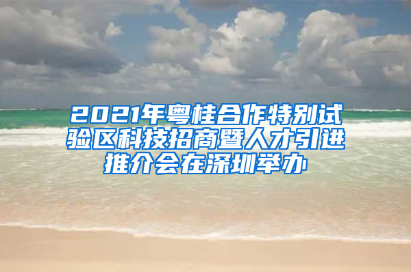 2021年粵桂合作特別試驗(yàn)區(qū)科技招商暨人才引進(jìn)推介會(huì)在深圳舉辦