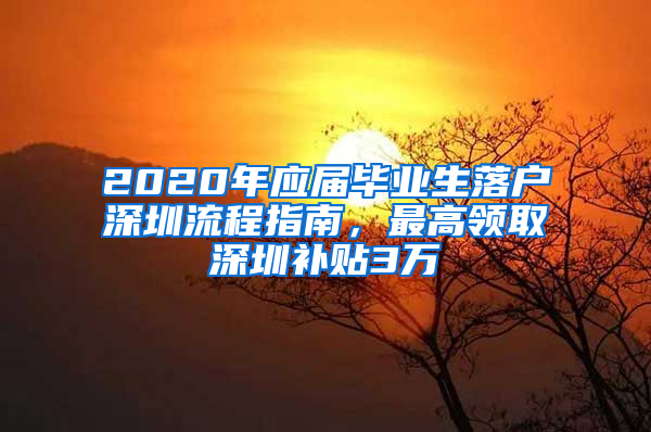 2020年應屆畢業(yè)生落戶深圳流程指南，最高領取深圳補貼3萬