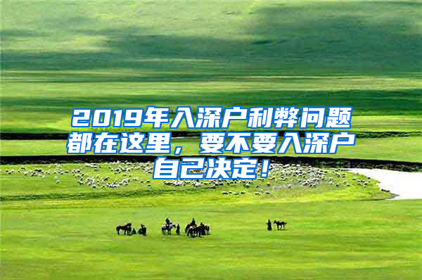 2019年入深戶利弊問(wèn)題都在這里，要不要入深戶自己決定！