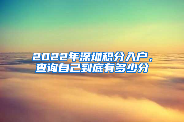 2022年深圳積分入戶，查詢自己到底有多少分