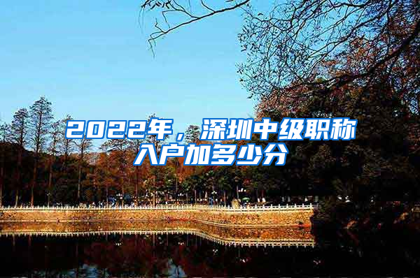 2022年，深圳中級職稱入戶加多少分