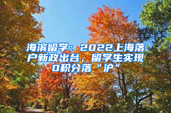 海濱留學(xué)：2022上海落戶新政出臺，留學(xué)生實現(xiàn)0積分落“滬”