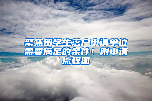 聚焦留學(xué)生落戶申請單位需要滿足的條件！附申請流程圖