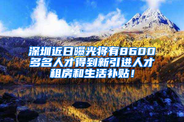 深圳近日曝光將有8600多名人才得到新引進人才租房和生活補貼！