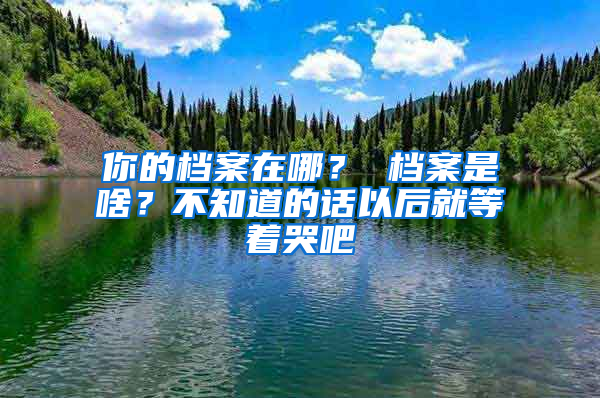 你的檔案在哪？ 檔案是啥？不知道的話以后就等著哭吧