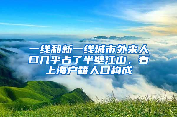 一線和新一線城市外來人口幾乎占了半壁江山，看上海戶籍人口構(gòu)成