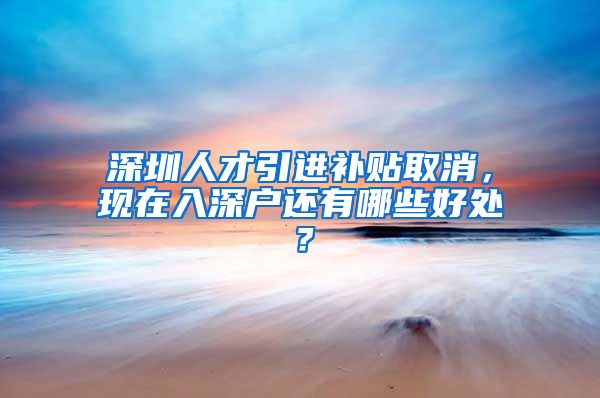 深圳人才引進(jìn)補(bǔ)貼取消，現(xiàn)在入深戶還有哪些好處？