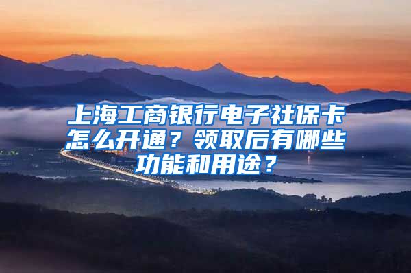 上海工商銀行電子社?？ㄔ趺撮_通？領取后有哪些功能和用途？