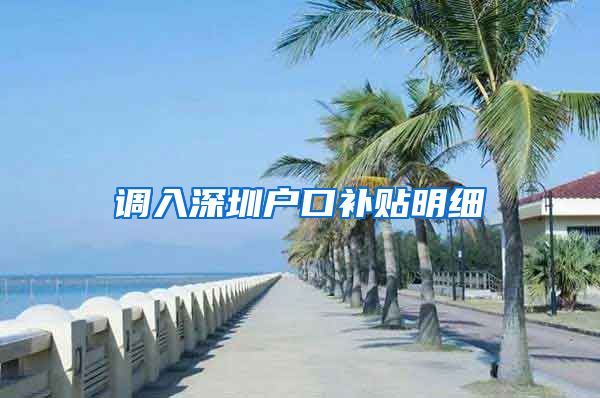 調(diào)入深圳戶口補(bǔ)貼明細(xì)