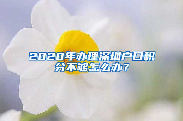 2020年辦理深圳戶(hù)口積分不夠怎么辦？