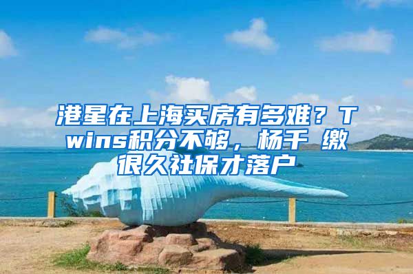 港星在上海買房有多難？Twins積分不夠，楊千嬅繳很久社保才落戶