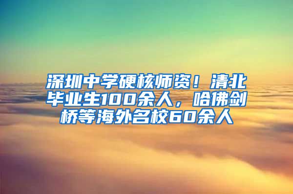 深圳中學(xué)硬核師資！清北畢業(yè)生100余人，哈佛劍橋等海外名校60余人