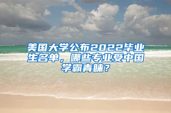 美國(guó)大學(xué)公布2022畢業(yè)生名單，哪些專業(yè)受中國(guó)學(xué)霸青睞？