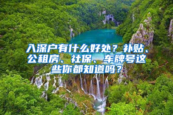 入深戶有什么好處？補貼、公租房、社保、車牌號這些你都知道嗎？