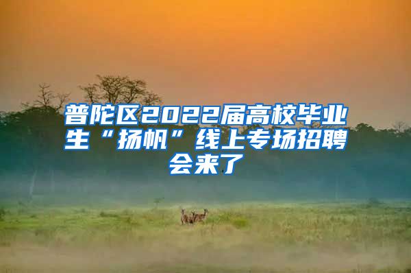 普陀區(qū)2022屆高校畢業(yè)生“揚(yáng)帆”線上專場招聘會(huì)來了