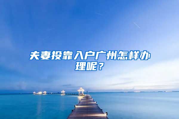 夫妻投靠入戶廣州怎樣辦理呢？