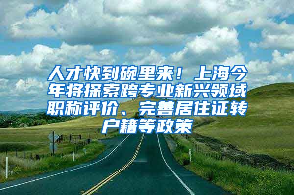 人才快到碗里來！上海今年將探索跨專業(yè)新興領(lǐng)域職稱評價(jià)、完善居住證轉(zhuǎn)戶籍等政策