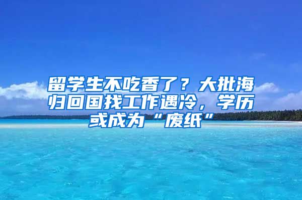 留學(xué)生不吃香了？大批海歸回國(guó)找工作遇冷，學(xué)歷或成為“廢紙”