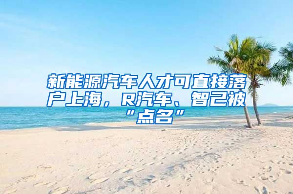 新能源汽車人才可直接落戶上海，R汽車、智己被“點名”