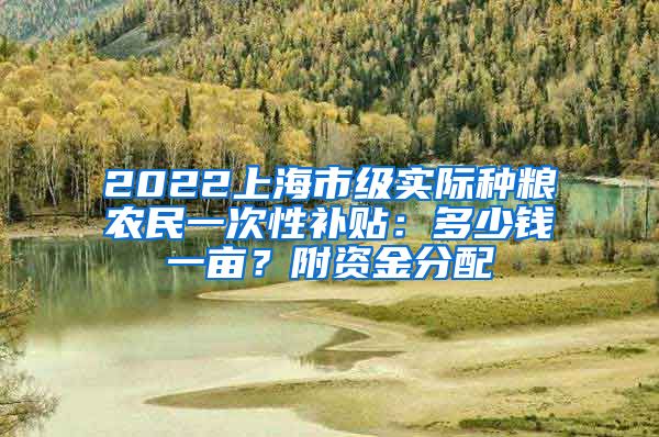 2022上海市級(jí)實(shí)際種糧農(nóng)民一次性補(bǔ)貼：多少錢(qián)一畝？附資金分配