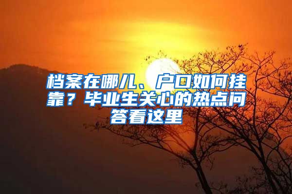 檔案在哪兒、戶口如何掛靠？畢業(yè)生關心的熱點問答看這里