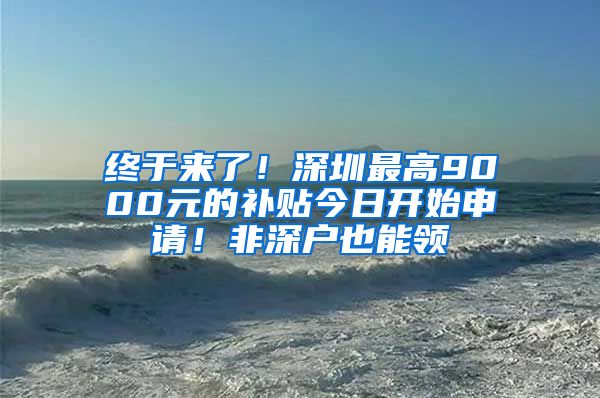 終于來(lái)了！深圳最高9000元的補(bǔ)貼今日開(kāi)始申請(qǐng)！非深戶(hù)也能領(lǐng)