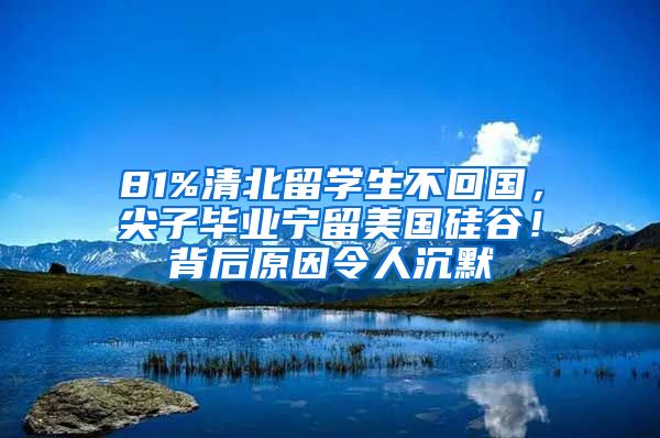 81%清北留學(xué)生不回國，尖子畢業(yè)寧留美國硅谷！背后原因令人沉默