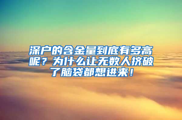 深戶的含金量到底有多高呢？為什么讓無數(shù)人擠破了腦袋都想進(jìn)來！