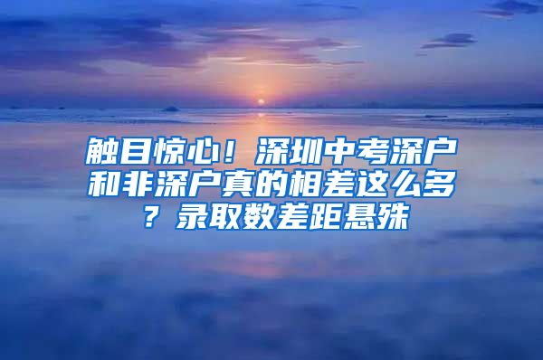 觸目驚心！深圳中考深戶和非深戶真的相差這么多？錄取數(shù)差距懸殊