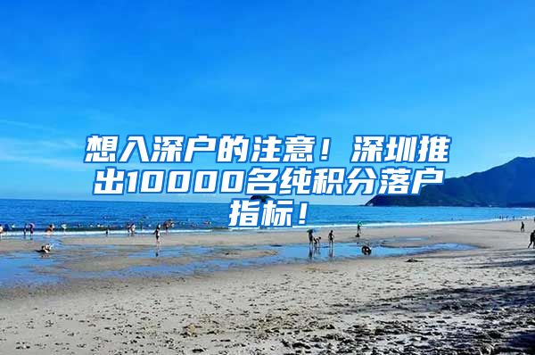 想入深戶的注意！深圳推出10000名純積分落戶指標(biāo)！