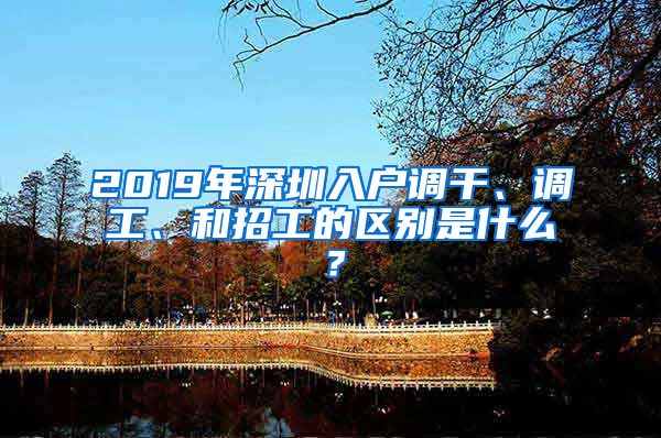 2019年深圳入戶調(diào)干、調(diào)工、和招工的區(qū)別是什么？