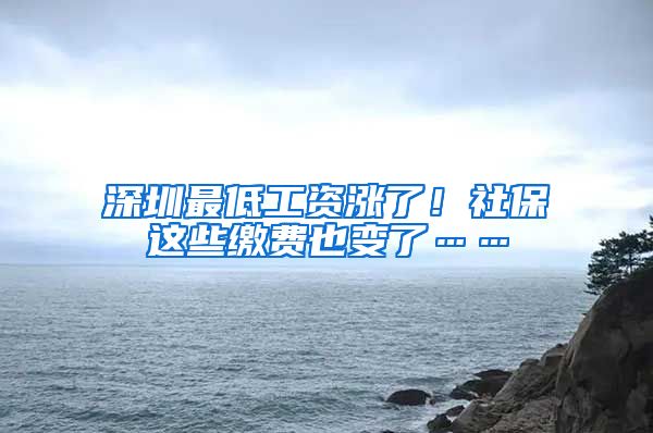 深圳最低工資漲了！社保這些繳費(fèi)也變了……