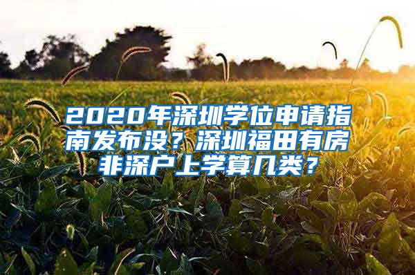 2020年深圳學(xué)位申請(qǐng)指南發(fā)布沒？深圳福田有房非深戶上學(xué)算幾類？