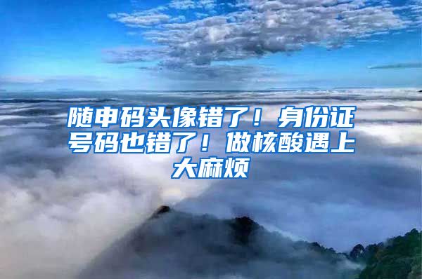 隨申碼頭像錯(cuò)了！身份證號(hào)碼也錯(cuò)了！做核酸遇上大麻煩