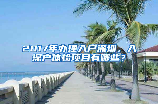 2017年辦理入戶深圳，入深戶體檢項(xiàng)目有哪些？