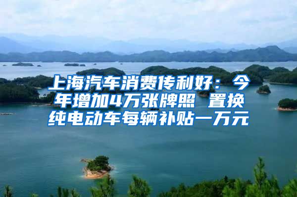 上海汽車消費(fèi)傳利好：今年增加4萬張牌照 置換純電動(dòng)車每輛補(bǔ)貼一萬元