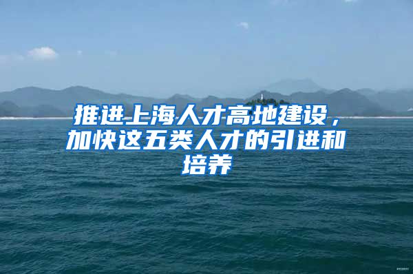 推進(jìn)上海人才高地建設(shè)，加快這五類人才的引進(jìn)和培養(yǎng)