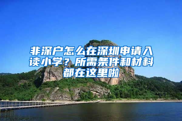 非深戶怎么在深圳申請(qǐng)入讀小學(xué)？所需條件和材料都在這里啦