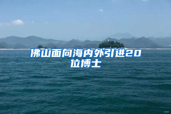 佛山面向海內(nèi)外引進(jìn)20位博士