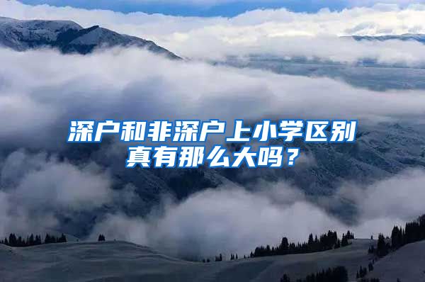 深戶和非深戶上小學(xué)區(qū)別真有那么大嗎？