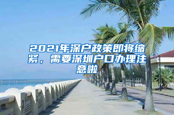 2021年深戶政策即將縮緊，需要深圳戶口辦理注意啦